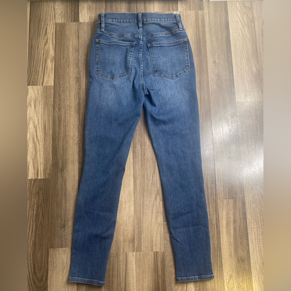 J. Crew High Rise Blue Jeans with Button Detail - Picture 2 of 4